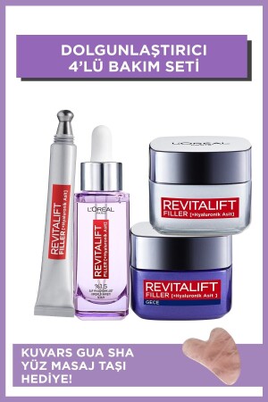 Revitalift Filler Plumping Anti-Aging 4-Piece Care Set + Gua Sha Facial Massage Stone PKTLPRDOLYSBKSTMST - L'Oreal Paris