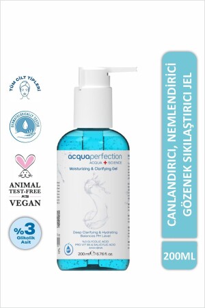 Revitalizing Moisturizing And Pore Tightening Glycolic Salicylic Acid Facial Cleansing Gel 200 ml - Acqua Perfection