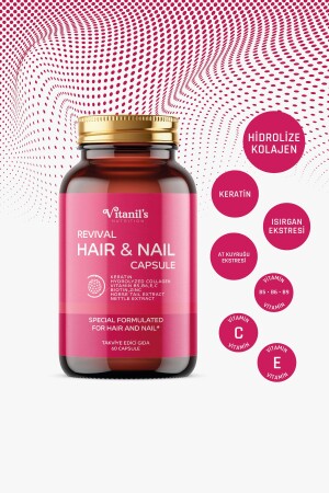 Revival Hair-nail 60 Kapsül- Saç Vitamini Kolajen Keratin Biotin- Isırgan Atkuy. Eks. B5-b6-c-e Vit - Vitanil's Nutrition