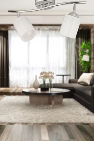 Riley 2-Lite Chrome Spot Glass Glass Modern Corridor Kitchen Living Room Plafonier Chandelier 3628-2B-CH - Apliqa