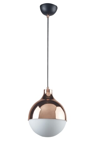 Rima Modern Retro Copper Color White Glass Living Room - Kitchen - Bedroom Single Chandelier rimebakırtekli - Fer Avize