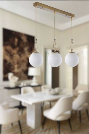 Ring 3 Row Antique Painted Modern Chandelier (white Glass) HLKA-ESK-SRLI-03 - BSA LIGHTING