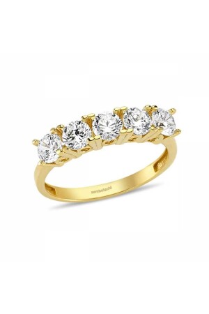 Ring aus Gelbgold mit 5 Steinen - Sembol Gold