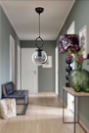 Ring Single Black Modern Chandelier (Smoked Glass) HLK-TKL-SYH-01 - BSA LIGHTING