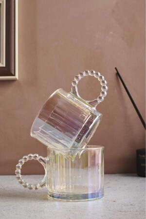 Ringo Line Luster 2 Pack Glass Mug Colorful 325 ml 15176 - Perotti