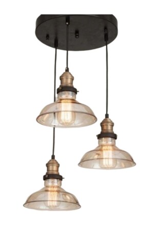 Rioligh Retro Rustic Triple Honey Glass Pendant Lamp Chandelier with 3xe27 Lampholder Diameter: 30cm RIO000217 - RİOLİGHT