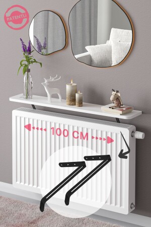 Riv Honeycomb Flying Shelf Dresser Radiator Radiator Shelf 100 X 18 Cm White Oval Cut - Lefty