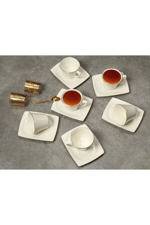 Riva Gold Gilt Tea Cup Set 200cc 12 Pieces 04PLM005673 - Porland