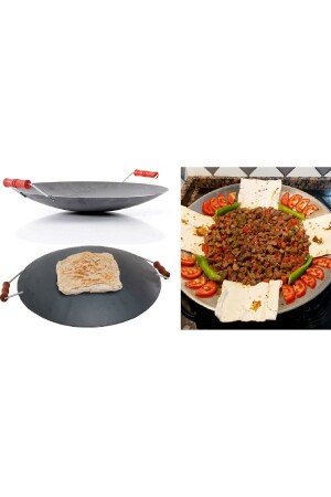 Roasting Sheet Meat Sheet Wok Pan Phyllo Flat Sheet Meat Sheet Roasting Pan Black Sheet Roasting Sheet 40 cm - sobapark