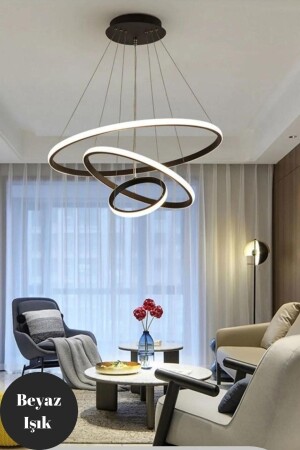 Robin Black Modern Chandelier with 3 Ultra Super White LEDs - Elektroyou