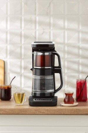 Robotea Pro 4 in 1 Talking Glass Tea Machine Black Chrome - Karaca