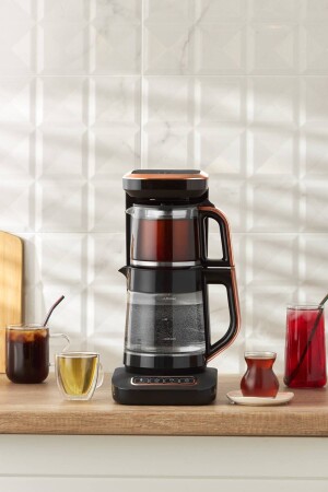 Robotea Pro 4 in 1 Talking Glass Tea Machine Black Copper - Karaca