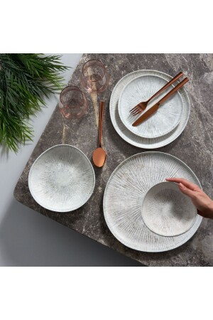 Roden 24 Piece Dinner Set for 6 People 1401 PR. 00000000GBSRD24Y4R1401 - Güral Porselen