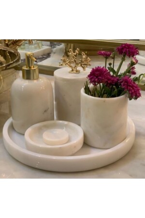 Rolin Marble Bathroom Set 5pcs WhiteRolin5 - mar&more