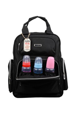 Roma Model Black Mother Baby Care Backpack Thermos Feeding Bottle Pockets Stroller Hanger Apparatus - Arn Kids