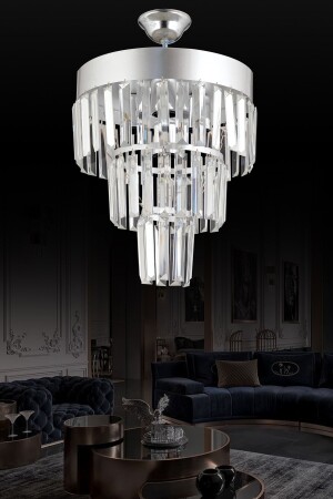 Roman 4-Tier Chrome Crystal Stone 30' Modern Chandelier s4557463 - Genel Markalar