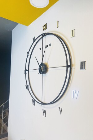Roman Numeral Scandinavian 120 Cm Black, Special Design Decorative Metal Wall Clock AGA01028 - AGA KONSEPT