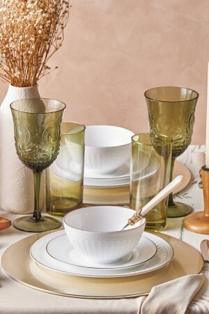 Romans Opal Glass 18 Piece Dinner Set for 6 People 153. 03. 06. 9174 - Karaca