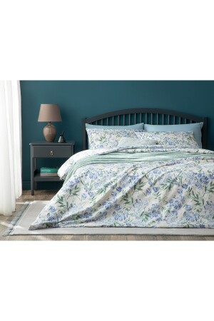 Romantic Bloom Easy-Iron Single Duvet Cover Set 160x220 Cm Blue 10037956 - English Home