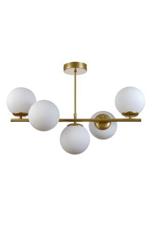 Rome Modern Design Living Room Dining Room Kitchen Antique Color White Glass Chandelier in a Row of 5 - Modavize