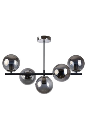 Rome Modern Design Living Room Dining Room Kitchen Black Color Smoked Glass Chandelier of 5 Rows R326163 - Modavize