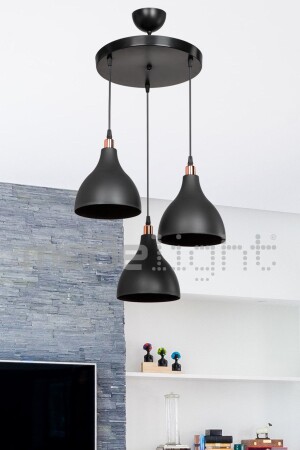 Ronda 3-teiliger Kronleuchter Schwarz / Wohnzimmer - Wohnzimmer - Kinderzimmer - Esszimmer - Küche - Eingang - Flur TYC00518417860 - Modelight