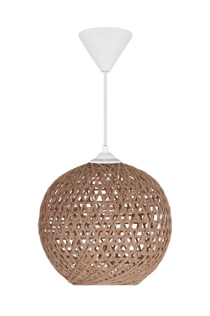 Rope Headboard Single Pendant Lamp Chandelier Jute Brown Headboard White Lampholder - Modamvip