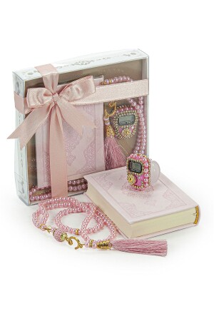 Rosa Koran-Set mit Perlen-Gebetsperlen und Gesangsmaschine, religiöses Geschenk - ihvanonline