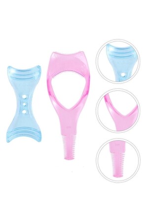 Rosafarbene Mascara-Apparatur für die unteren und oberen Wimpern und pinkfarbene Eyeliner-Appliance, 2-teilig, PK-0001 - CERSAL
