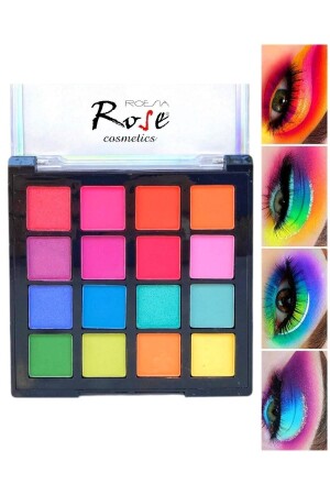Rose 16er-Pack Neon-Lidschatten-Palette - Roesıa Rose Cosmetics