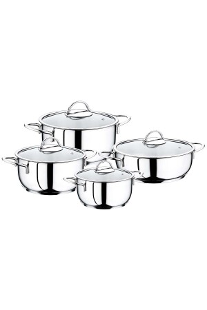 Rose - 8-teiliges Topfset aus Stahl B3063 ROSE 8-teiliges Topfset aus Stahl - Bambum