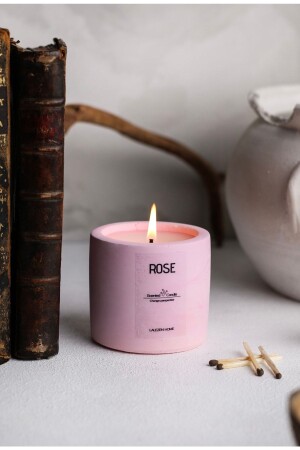 Rose Concrete Candle - Lalezen Home
