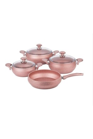 Rose Gold Casserole Granite 4-Piece Pot Set k-520 - Özkent