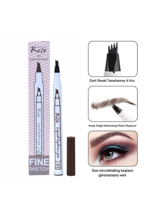 Rose Microblading Etkili Kalıcı Kaş Kalemi Ucu Tırtıklı Kahverengi - Roesıa Rose Cosmetics