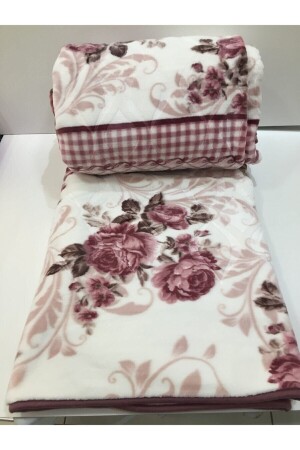Rose Modern Pattern Double Blanket 4 Kg Washable Plush Thick Blanket - Sarar
