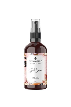 Rosenwasser-Tonic, Glasflasche, 100 % natürlich, mit Sprühkopf, 100 ml (Rosenwasser) - Monoville