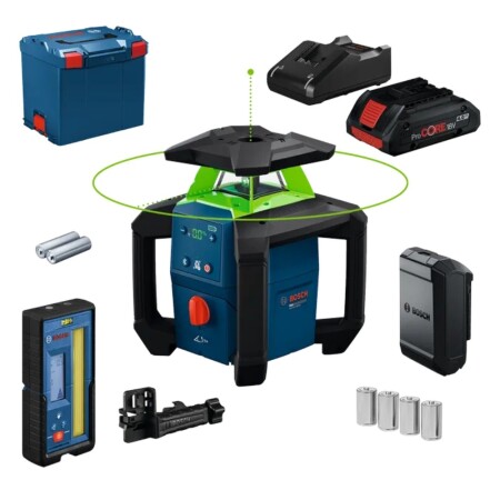 Rotationslaser-Nivelliergerät BOSCH GRL 18V-4-34 CVG LR45 mit Zubehör - Bosch