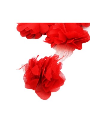 Rote Laserrose, 3M, lasergeschnittene Rosendekoration, Verpackung, 36 Stück, künstliche Blumen aus Organza-Stoff - Aker Hediyelik