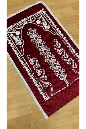 Roter Samt-Mitgift-Brautset-Gebetsteppich - Ayhanhome