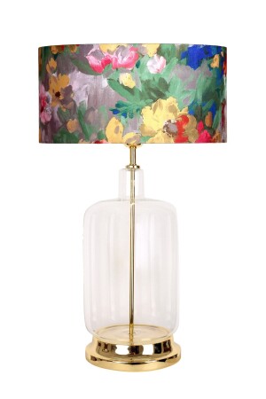 Rouen-Goldsockel, moderner Glas-Lampenschirm mit besonderem Design, violettes Muster - Vinner
