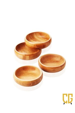Round 4-Piece Wooden Snack Bowl - Balsa