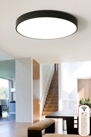 Round Controlled 3 Color Illuminated Ceiling Office Chandelier, Linear Lighting, Living Room Chandelier, Plafonier 1009 - Ledmi Lighting