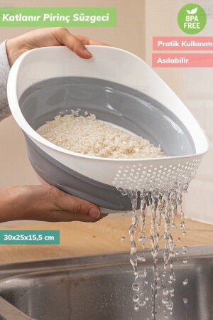Round Folding Rice Strainer Sieve Plastic Colander Vegetable Fruit Washing Basket Rice Bowl Strainer - Biodata