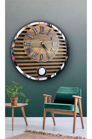 Round Model Modern Pendulum Wall Clock Wooden Clock Wall Clock - Ste Desing