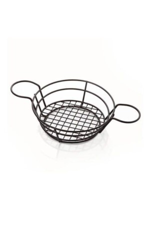 Round Presentation Basket with Sauce Bowl Size: 21x6 Cm POTATO PRESENTATION BASKET - MATARMUTFAK