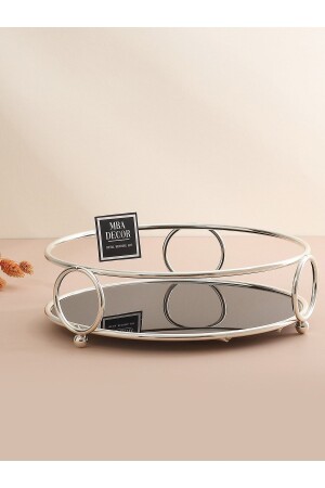 Round Silver Serving Presentation Tray Treats Gift Decoration Organizer 24cm Wedding Ring Tableware Kitchen ALYNSGLD - mba decor metal bending art