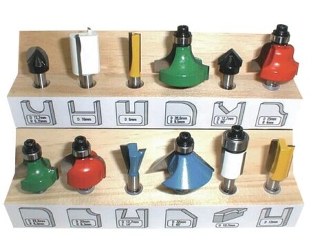 Router bit set MAKITA 8 mm, 12 pcs. - Makita Accessories