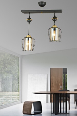 Row of 2 Black Parachute Downward Facing Luxury Chandelier TYC00215332852 - KARDELEN AYDINLATMA AVİZE