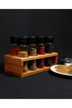 Roxen 8 Li Baharatlık Takımı, Ahşap Stantlı Baharatlık rxen8 - Chef Taste