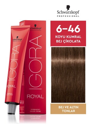Royal 6-46 Dark Auburn Beige Chocolate Hair Dye 60ml 4045787324761 - Igora
